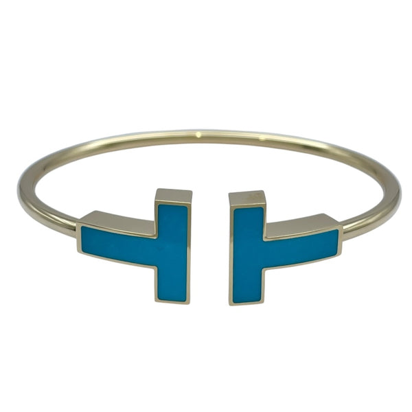 ティファニー TIFFANY＆CO Tワイヤーワイドバングル ゴールド Au750 ジュエリー