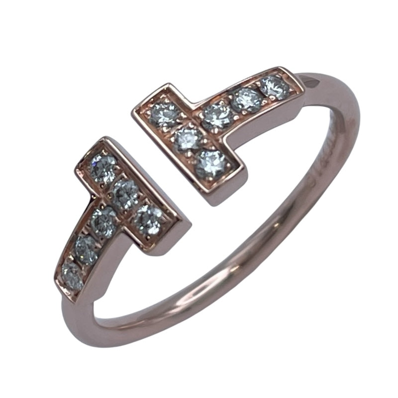 ティファニー TIFFANY＆CO Tワイヤーダイヤリング ピンクゴールド Au750 ジュエリー