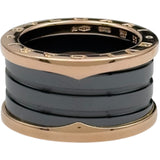 ブルガリ BVLGARI ビーゼロワン リング 4バンド(M) ピンクゴールド Au750/黒セラミック ジュエリー