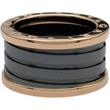 ブルガリ BVLGARI ビーゼロワン リング 4バンド(M) ピンクゴールド Au750/黒セラミック ジュエリー