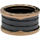 ブルガリ BVLGARI ビーゼロワン リング 4バンド(M) ピンクゴールド Au750/黒セラミック ジュエリー