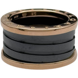 ブルガリ BVLGARI ビーゼロワン リング 4バンド(M) ピンクゴールド Au750/黒セラミック ジュエリー