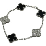 ヴァンクリーフ＆アーペル Van Cleef & Arpels ヴィンテージ アルハンブラ ブレス 5モチーフ ホワイトゴールド Au750 ダイヤモンド ジュエリー