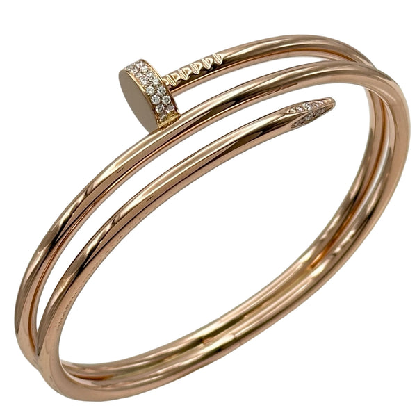 Cartier　カルティエ　ジュストアンクル　ダイヤ　バングル　YG　１６ カルティエ Cartier ジュスト アンクル ブレスレット ピンクゴールド