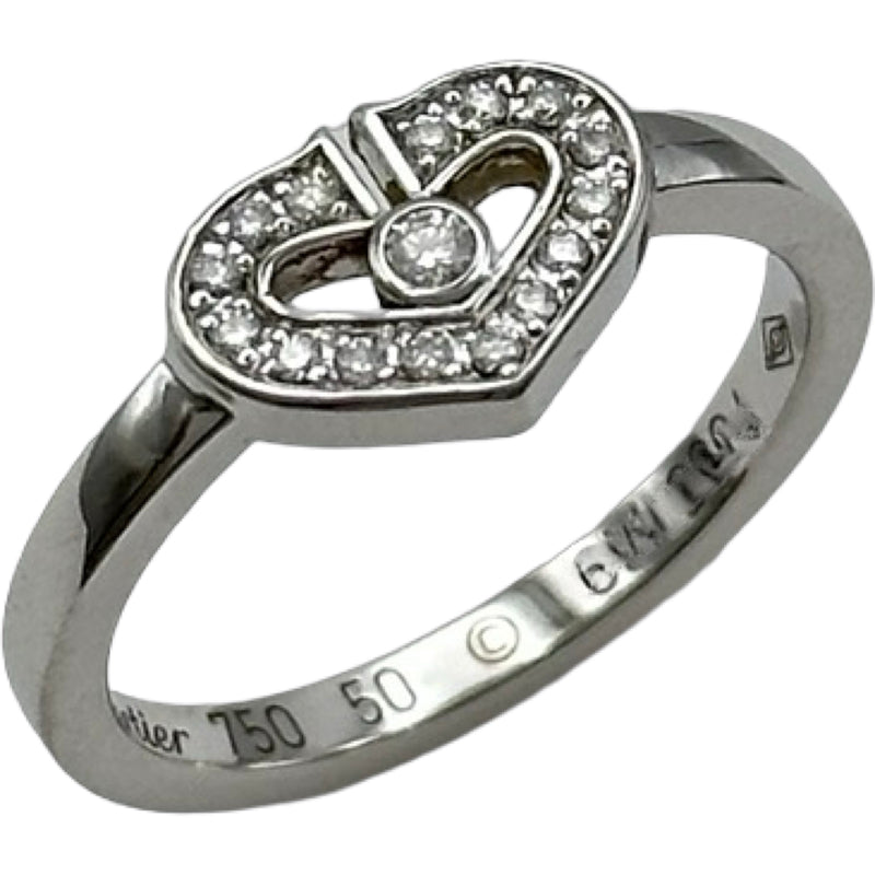 カルティエ Cartier Cハートダイヤリング ホワイトゴールド 750