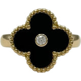 ヴァンクリーフ＆アーペル Van Cleef & Arpels ヴィンテージ アルハンブラリング 1PD/オニキス イエローゴールド Au750 ジュエリー