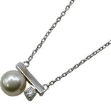 タサキ TASAKI プチバランスクラスネックレス ホワイトゴールド 750 パール ダイヤモンド ジュエリー