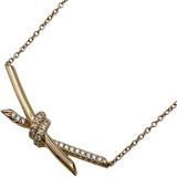 ティファニー TIFFANY＆CO ノットダイヤネックレス ピンクゴールド Au750 ダイヤモンド ジュエリー