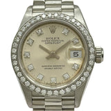 ロレックス ROLEX デイトジャスト 69136G シャンパン プラチナ 自動巻き レディース 腕時計