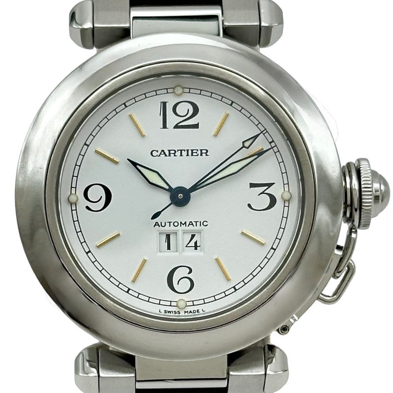 カルティエ Cartier パシャC ビッグデイト W31044M7 ホワイト