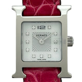 エルメス HERMES Hウォッチ ミニ HH1.110 ホワイトシェル ステンレススチール クオーツ レディース 腕時計