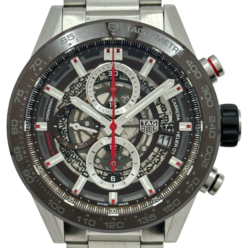 タグ・ホイヤー TAG HEUER カレラ キャリバー ホイヤー01 クロノグラフ CAR201U.BA0766 ブラウン ステンレススチール/セラミック 自動巻き メンズ 腕時計 タグ・ホイヤー TAG HEUER カレラ キャリバー ホイヤー01 クロノグラフ