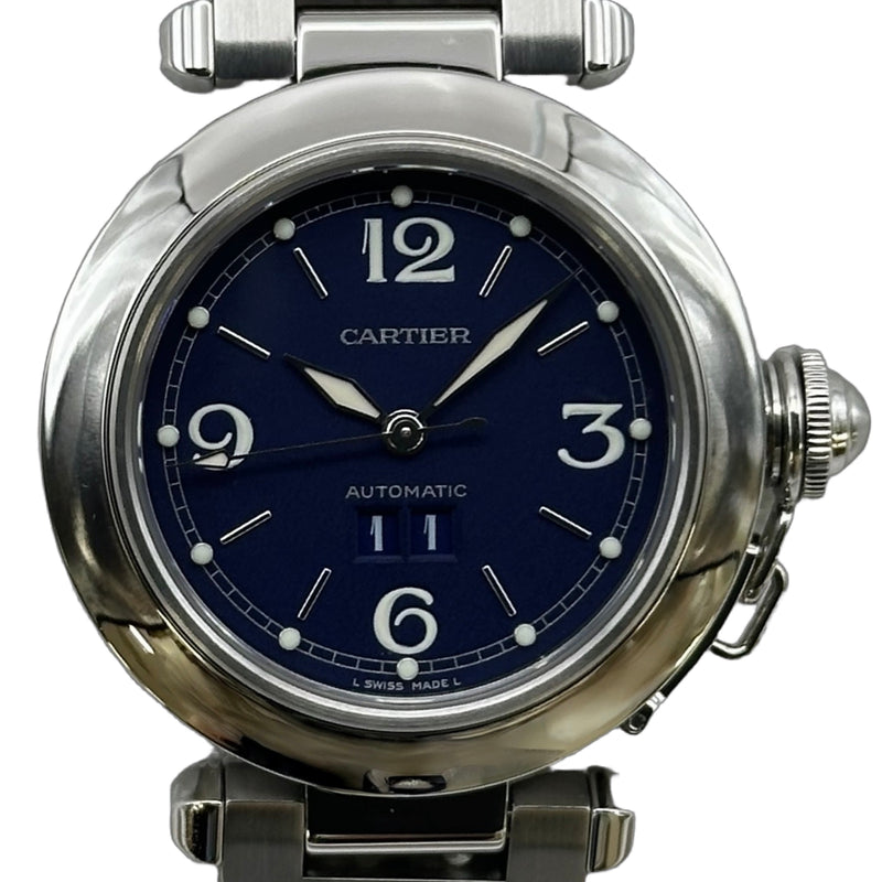 カルティエ Cartier パシャC ビッグデイト W31047M7 ネイビー