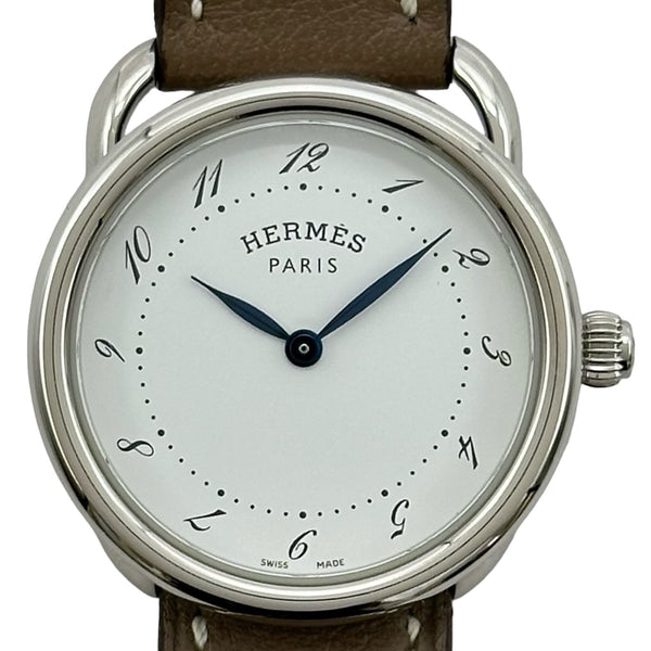 HERMES　アルソー　ホワイト文字盤　腕時計　レディース　クォーツ エルメス HERMES アルソー AR5.210 ホワイト ステンレススチール