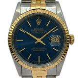 ロレックス ROLEX デイトジャスト 16233 ブルー ゴールド/ステンレススチール 自動巻き メンズ 腕時計