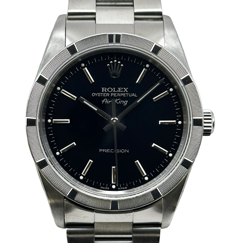 ロレックス ROLEX エアキング 14010 ブラック ステンレススチール 自動