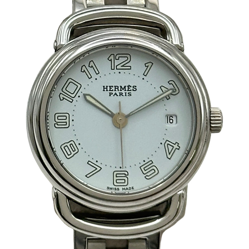 エルメス HERMES プルマン PU2.210 ホワイト ステンレススチール