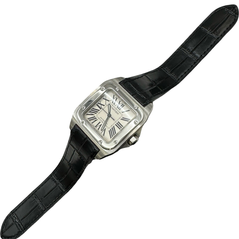 Cartier サントス100 LM 自動巻き メンズ 腕時計 カルティエ Cartier サントス 100 MM W2016X8 ホワイト ステンレス