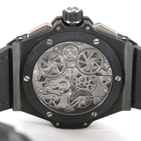 ウブロ HUBLOT ビッグバン アラームリピーター GMT カーボン YOSHIDA100周年モデル 403.QU.0120.VR.YOS カーボン/ラバーベルト 手巻き メンズ 腕時計
