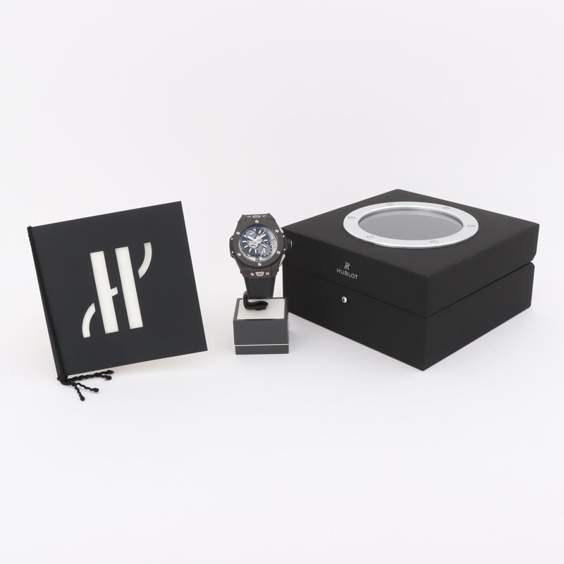 ウブロ HUBLOT ビッグバン アラームリピーター GMT カーボン YOSHIDA100周年モデル 限定100本 403.QU.0120.VR.YOS カーボン 手巻き メンズ 腕時計