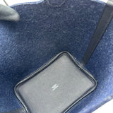 エルメス HERMES ピコタンロック PM U刻印 ブルーニュイ/ブラック ゴールド金具 スイフト/フェルト レディース ハンドバッグ