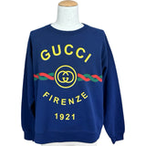 グッチ GUCCI ロゴプリントスウェットシャツ 626990 ネイビー コットン メンズ スウェット