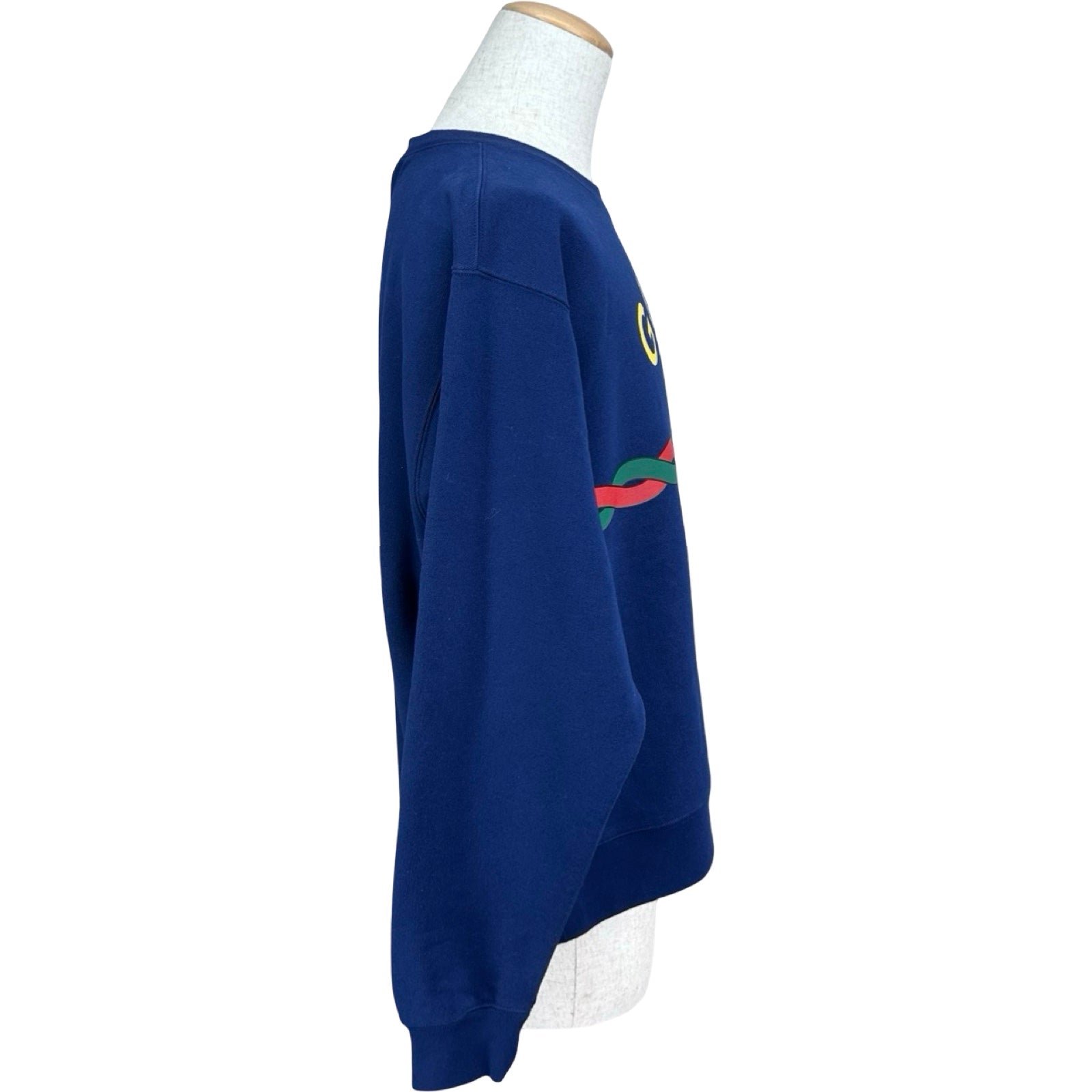 グッチ GUCCI ロゴプリントスウェットシャツ 626990 ネイビー コットン