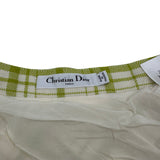 クリスチャン・ディオール Christian Dior チェックパターンベルテッドロングスカート 141J46A1342 グリーン ウール レディース ロングスカート