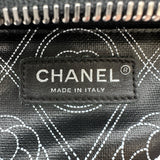 シャネル CHANEL カメリアショルダー A57273 25番台 ブラック/ベージュ シルバー金具 ビニール レディース ショルダーバッグ
