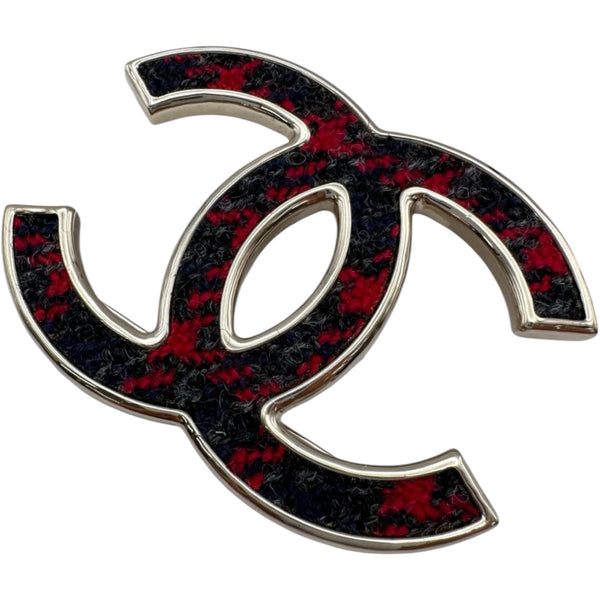 シャネル CHANEL ココマークブローチ レッド/ブラック ゴールド金具 