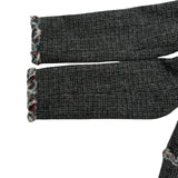 シャネル CHANEL ココマークボタンウールツイードノーカラージャケット P46302 グレー ウール レディース テーラードジャケット