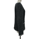 シャネル CHANEL ココマークボタンウールツイードノーカラージャケット P46302 グレー ウール レディース テーラードジャケット