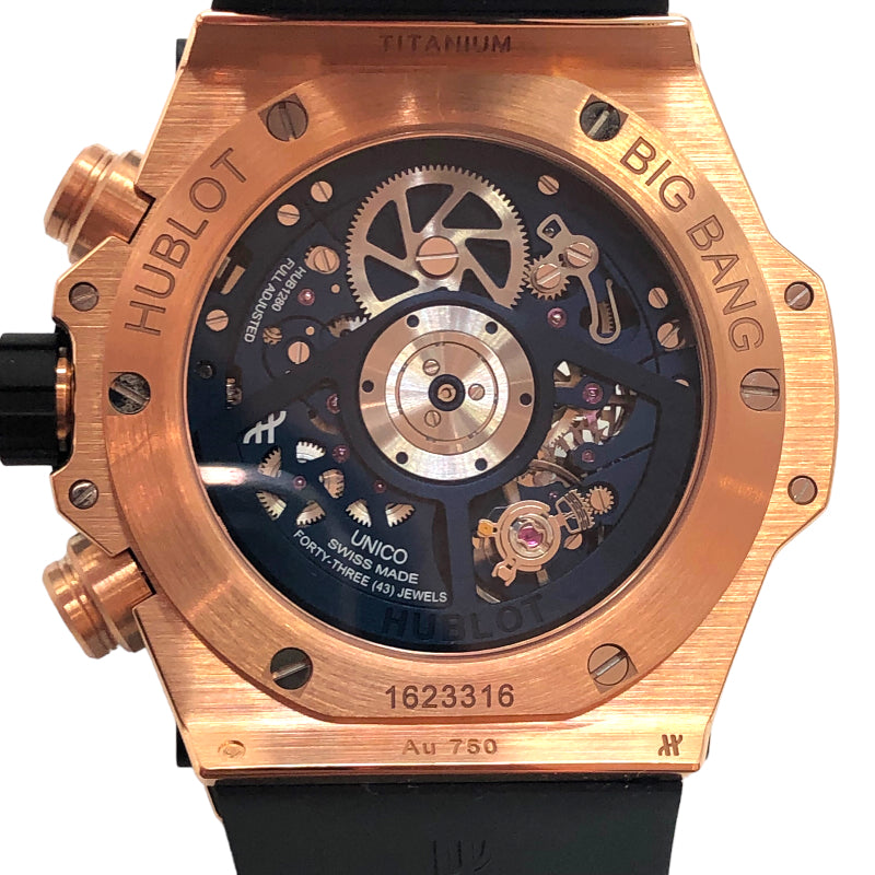 ウブロ HUBLOT ビッグ・バン ウニコ キングゴールド ブルーセラミック 441.OL.5181.RX ブルー、ゴールド K18ゴールド 18Kキングゴールド 自動巻き メンズ 腕時計