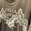 ステラ・マッカートニー STELLA McCARTNEY レース切替ロゴプリントTシャツワンピース 6JO318 グレー コットン レディース ワンピース