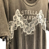 ステラ・マッカートニー STELLA McCARTNEY レース切替ロゴプリントTシャツワンピース 6JO318 グレー コットン レディース ワンピース
