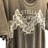 ステラ・マッカートニー STELLA McCARTNEY レース切替ロゴプリントTシャツワンピース 6JO318 グレー コットン レディース ワンピース