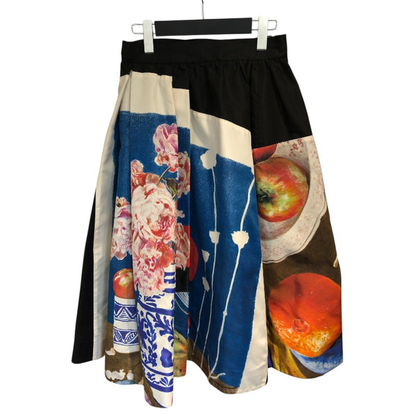 プラダ PRADA Fructidor　プリントロングフレアスカート P175HC ブラック シルク レディース ロングスカート