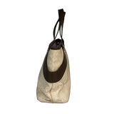 ブルガリ BVLGARI ﾛｺﾞﾏﾆｱ ﾊﾝﾄﾞﾊﾞｯｸﾞ ベージュ ﾛｺﾞｷｬﾝﾊﾞｽ レディース ハンドバッグ