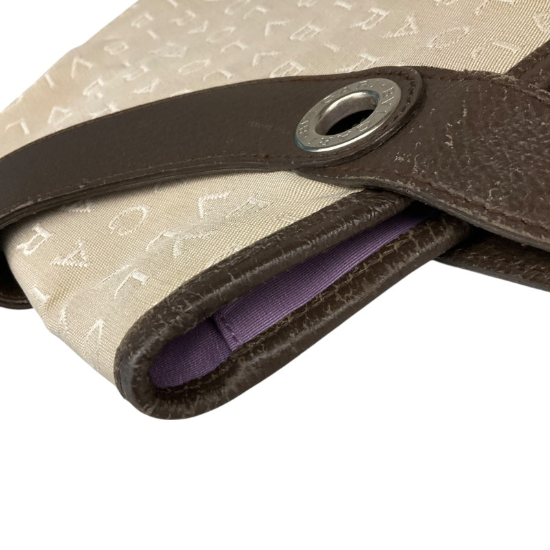 ブルガリ BVLGARI ﾛｺﾞﾏﾆｱ ﾊﾝﾄﾞﾊﾞｯｸﾞ ベージュ ﾛｺﾞｷｬﾝﾊﾞｽ レディース ハンドバッグ