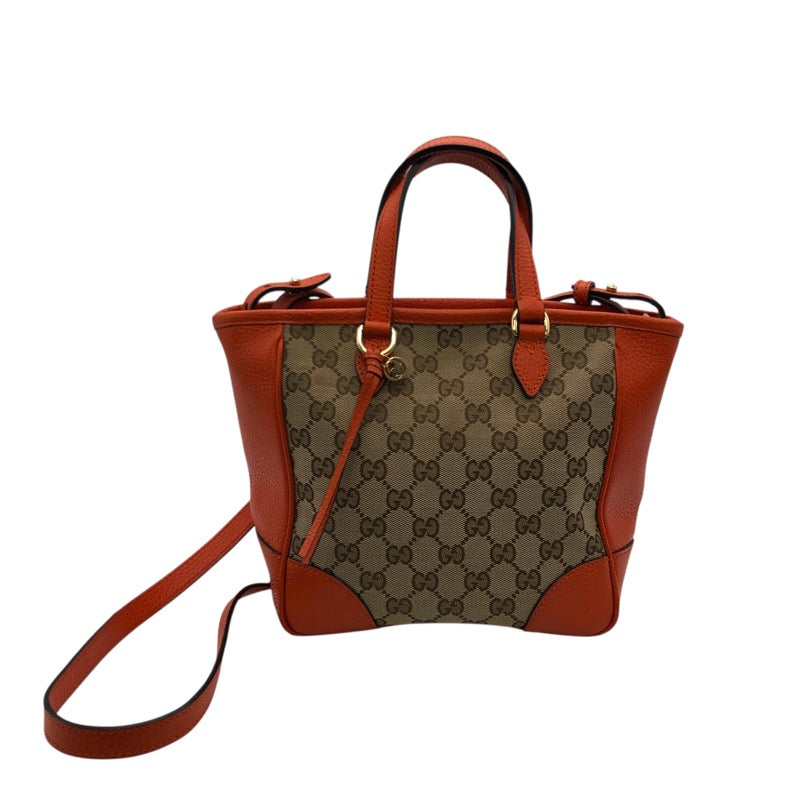 グッチ GUCCI ブリ―ハンドバッグ 449241 ベージュ オレンジ GGキャンバス レディース ハンドバッグ
