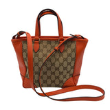 グッチ GUCCI ブリ―ハンドバッグ 449241 ベージュ オレンジ GGキャンバス レディース ハンドバッグ