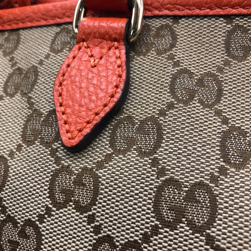 グッチ GUCCI ブリ―ハンドバッグ 449241 ベージュ オレンジ GGキャンバス レディース ハンドバッグ