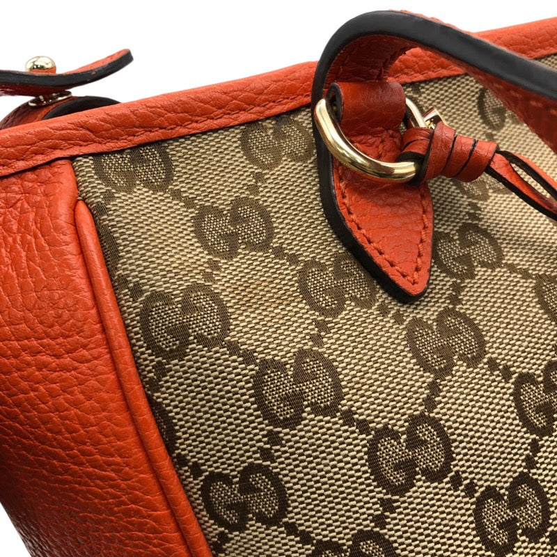 グッチ GUCCI ブリ―ハンドバッグ 449241 ベージュ オレンジ GGキャンバス レディース ハンドバッグ