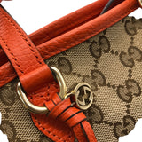 グッチ GUCCI ブリ―ハンドバッグ 449241 ベージュ オレンジ GGキャンバス レディース ハンドバッグ