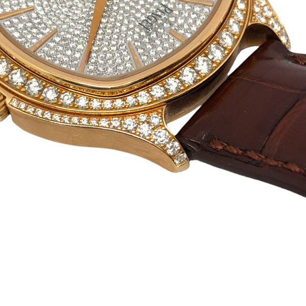 ピアジェ PIAGET エンペラドール ダイヤ G0A35022(P10723) シルバー K18PG/革ベルト 自動巻き メンズ 腕時計