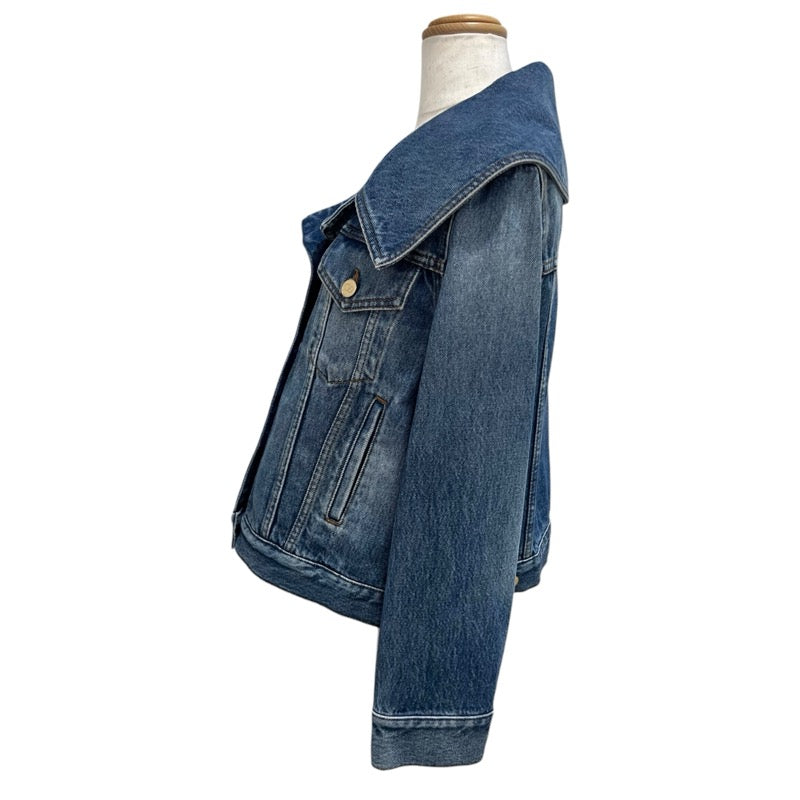 ヴァレンティノ VALENTINO セーラーカラーデニムジャケット 3B3DC02Z822 ブルー コットン レディース デニムジャケット