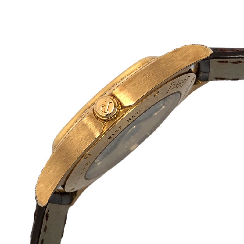 ピアジェ PIAGET エンペラドール ダイヤ G0A35022(P10723) シルバー K18PG/革ベルト 自動巻き メンズ 腕時計