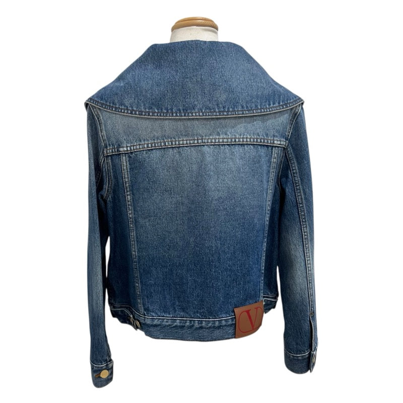 ヴァレンティノ VALENTINO セーラーカラーデニムジャケット 3B3DC02Z822 ブルー コットン レディース デニムジャケット