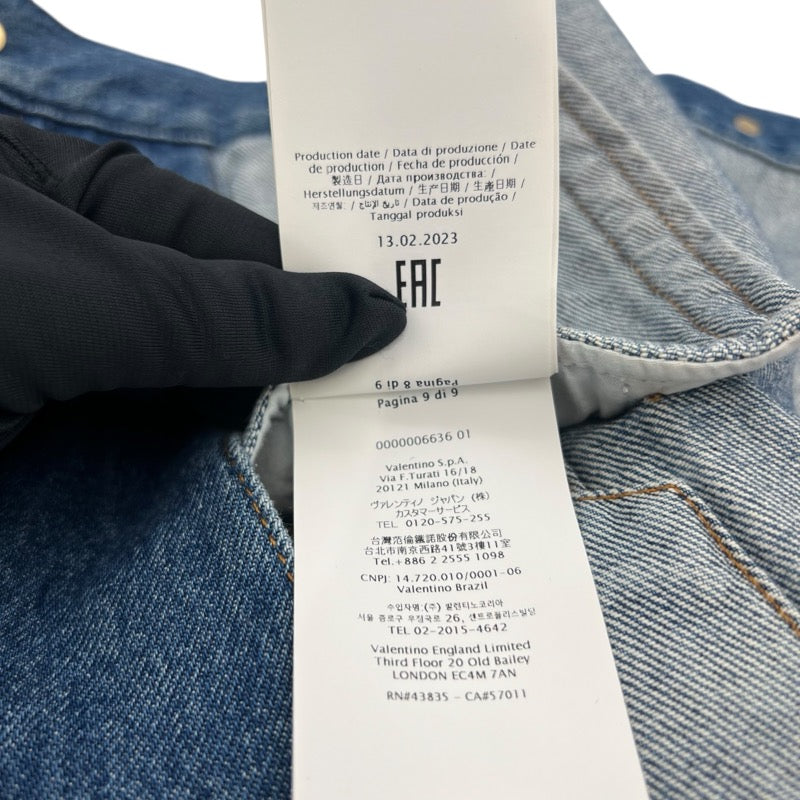 ヴァレンティノ VALENTINO セーラーカラーデニムジャケット 3B3DC02Z822 ブルー コットン レディース デニムジャケット