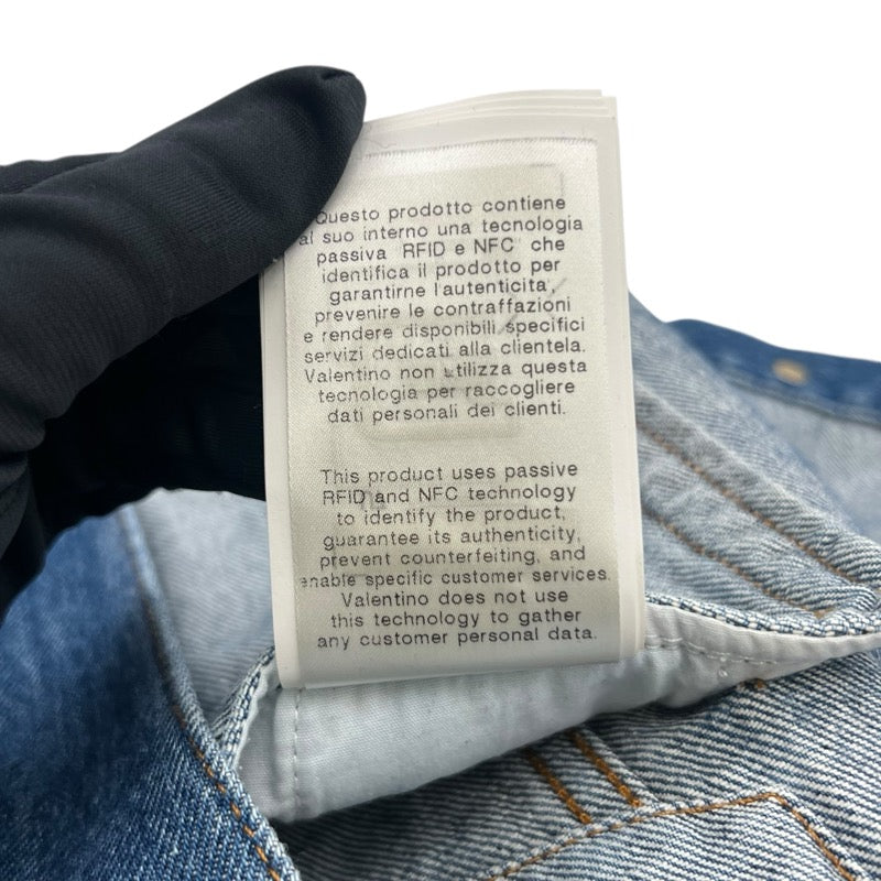 ヴァレンティノ VALENTINO セーラーカラーデニムジャケット 3B3DC02Z822 ブルー コットン レディース デニムジャケット